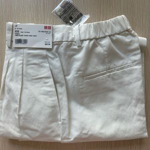 Linen Blend Tucked Wide Pants